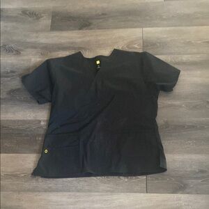 Wink Black Scrub Top L EUC
